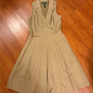 Elegant Tan Sleeveless Dress